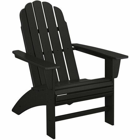 POLYWOOD AD600BL Vineyard Black Curveback Adirondack Chair 633AD600BL